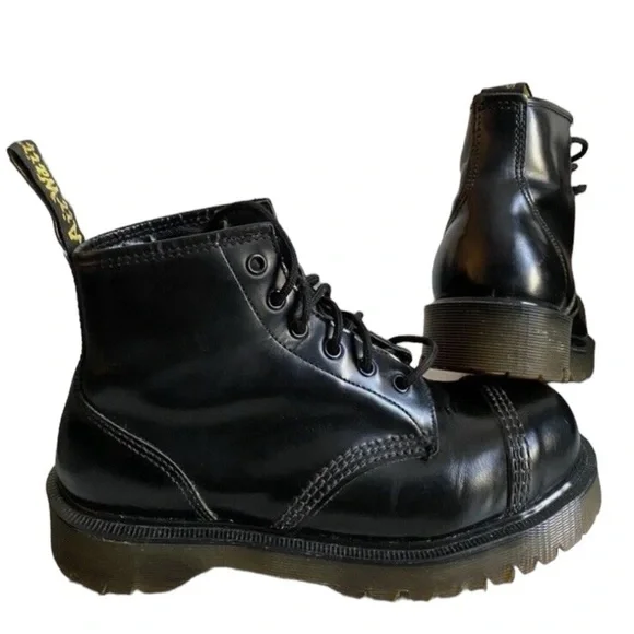 Martens Shoes Vintage Dr Martens Black Leather 773chunky